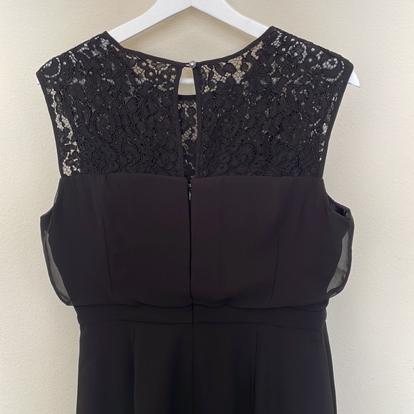 White House Black Market Lace Inset-Bodice Black Wide-Leg Jumpsuit - Picture 7 of 8